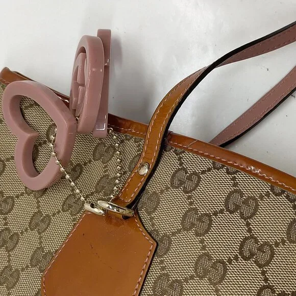 Authentic Gucci Brown Canvas Tote Bag mn390-112725